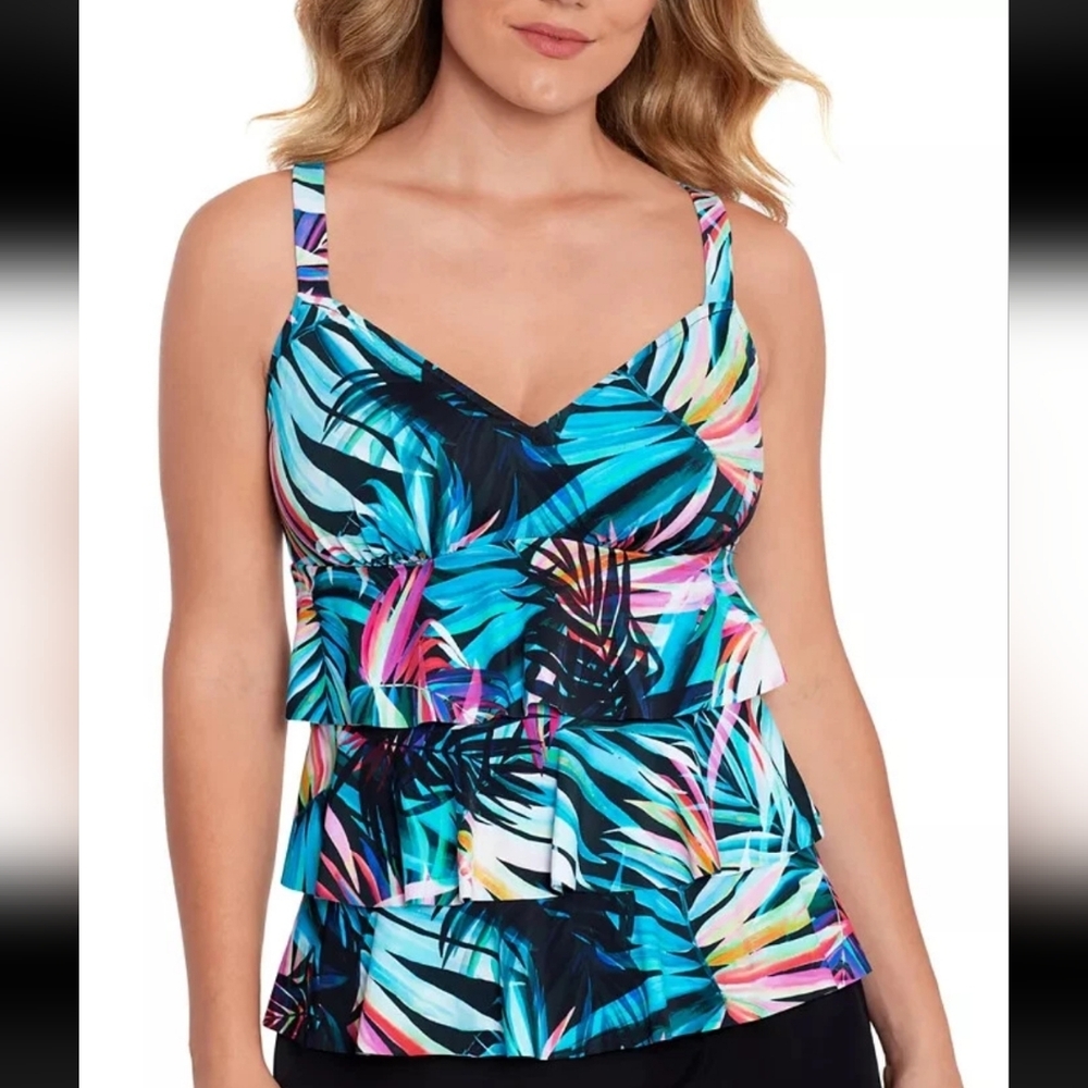 Swim Solutions Vibrant Leaf Print Bikini